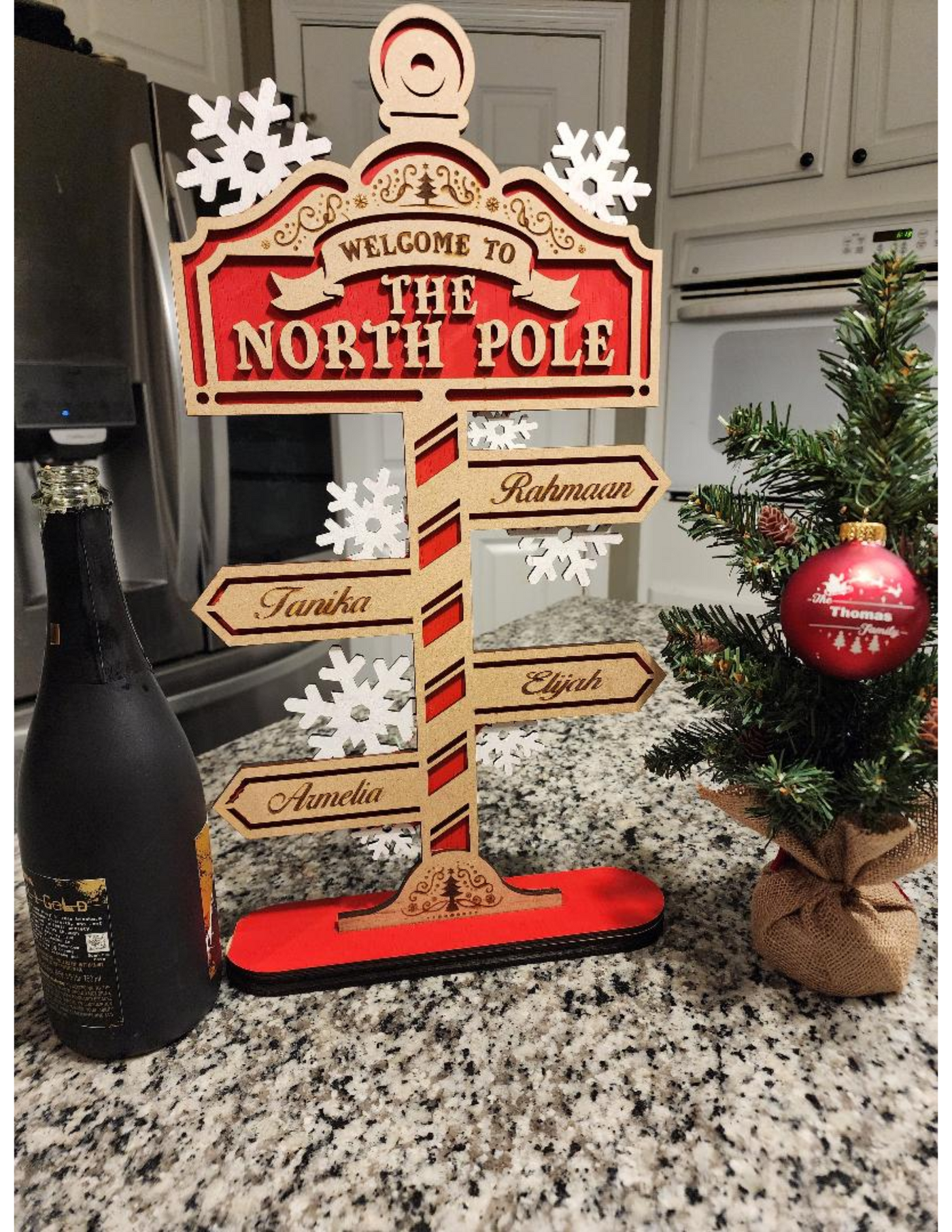 Family North Pole Sign