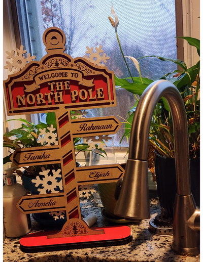 Family North Pole Sign