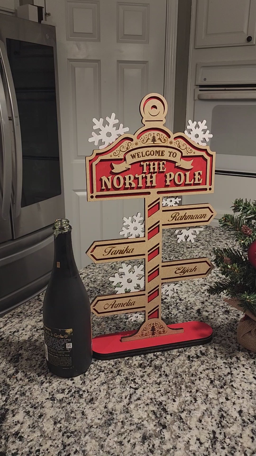 Family North Pole Sign