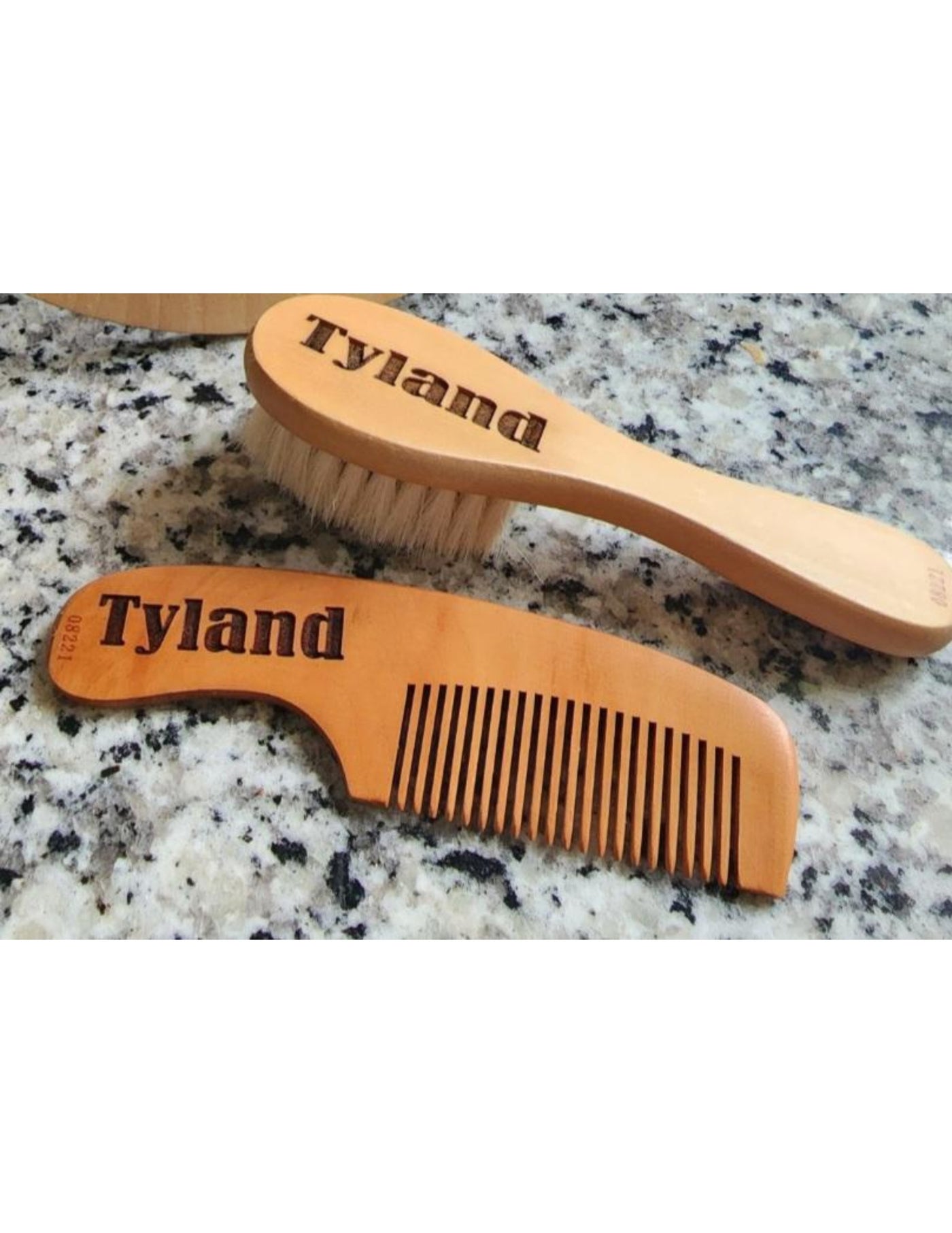 Engraved Comb and Brush set