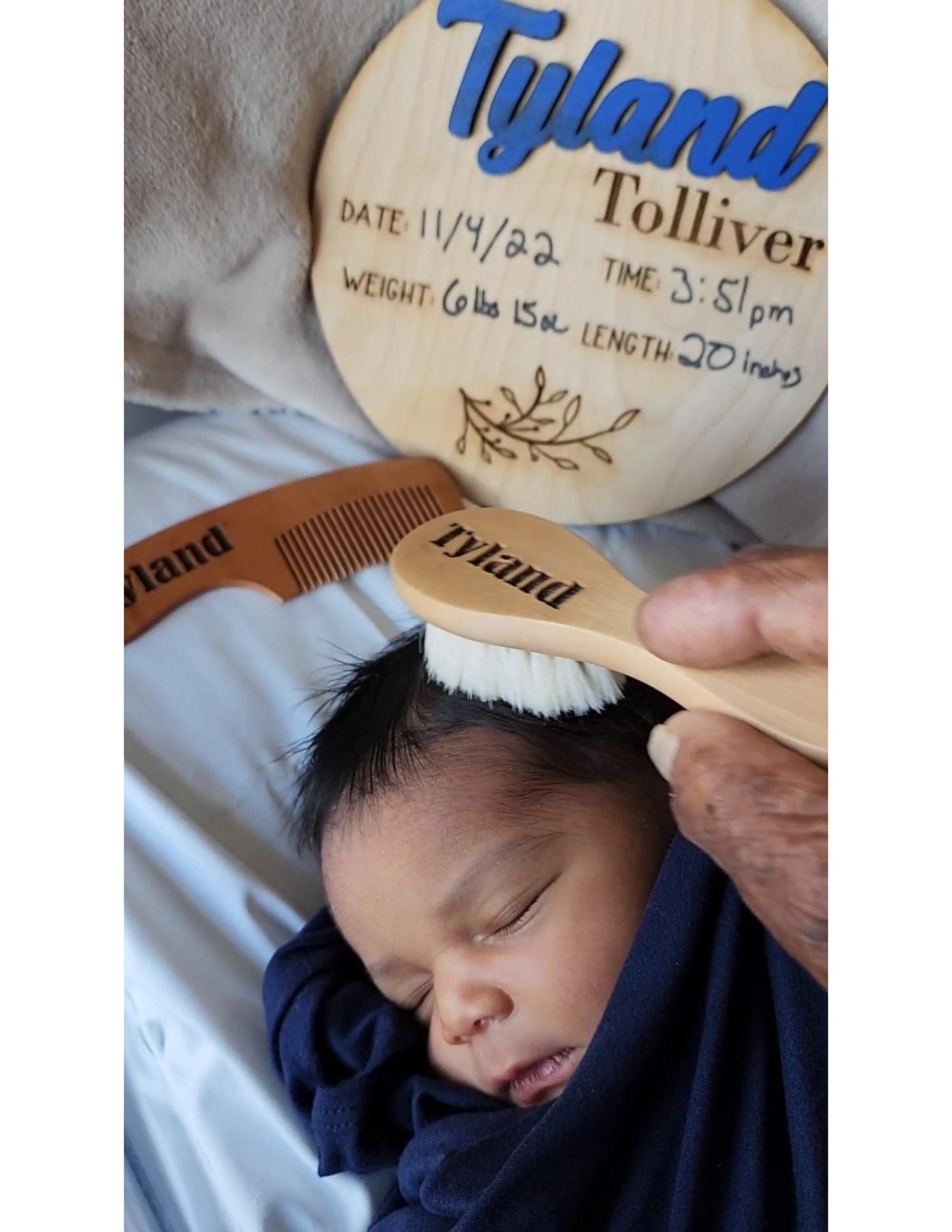 Engraved Comb and Brush set